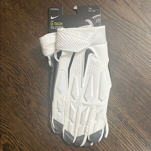 NEW Nike 5XL D-Tack White gray Gloves football defense NFL tackle padded